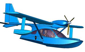 Самолет Акварель, вариант Сигма-4, выполненный в виде летающей лодки